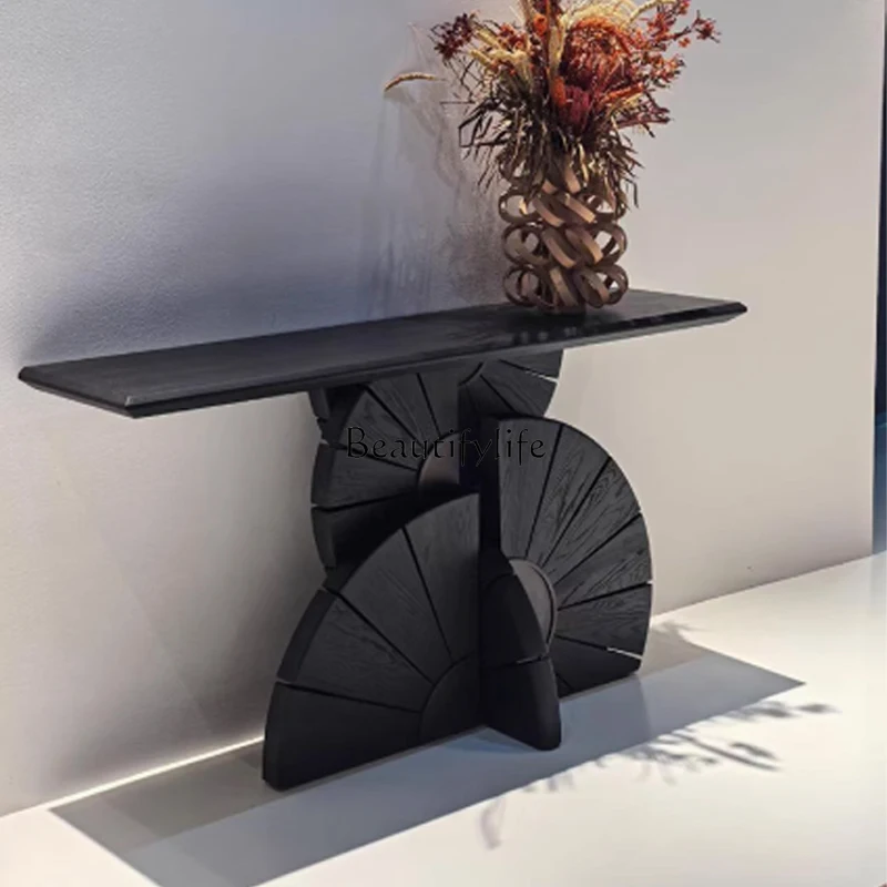 

Light Luxury Wabi Silent Wind Entrance Table Villa Entrance Foyer Corridor Plan Living Room Entrance Table Art Designer