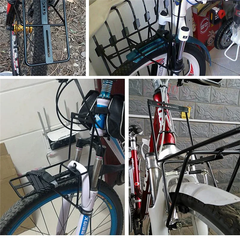 

M26K Bicycle Front Rack, Steel Luggage Touring Carrier Racks 15KG Capacity Mountain Road Bike Pannier Rack