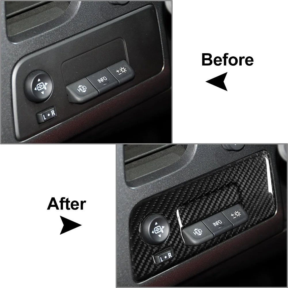 LHD Car Headlight Switch Button Panel Trim Decoration For Chevrolet Corvette C7 2014 2015 2016 2017 2018 2019