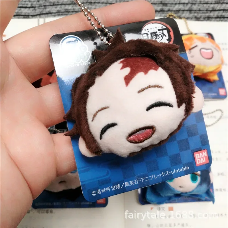 Anime Demon Slayer Tanjirou Nezuko versión Q Mini muñeca de algodón colgante mochila llavero colgante decoración juguetes recoger regalos