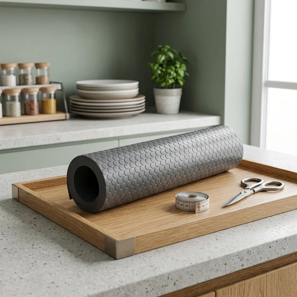 Moisture Resistant Drawer Liner Drawer Stain Resistant Mat Gray Diamond Drawer Liner Flexible Sheet Dust Protection Barrier