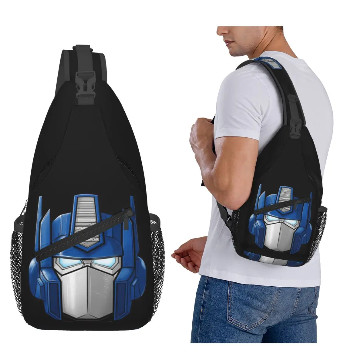 

Optimus Prime нагрудная сумка, мужской рюкзак через плечо, нагрудная сумка, дорожный походный рюкзак, сумка на плечо