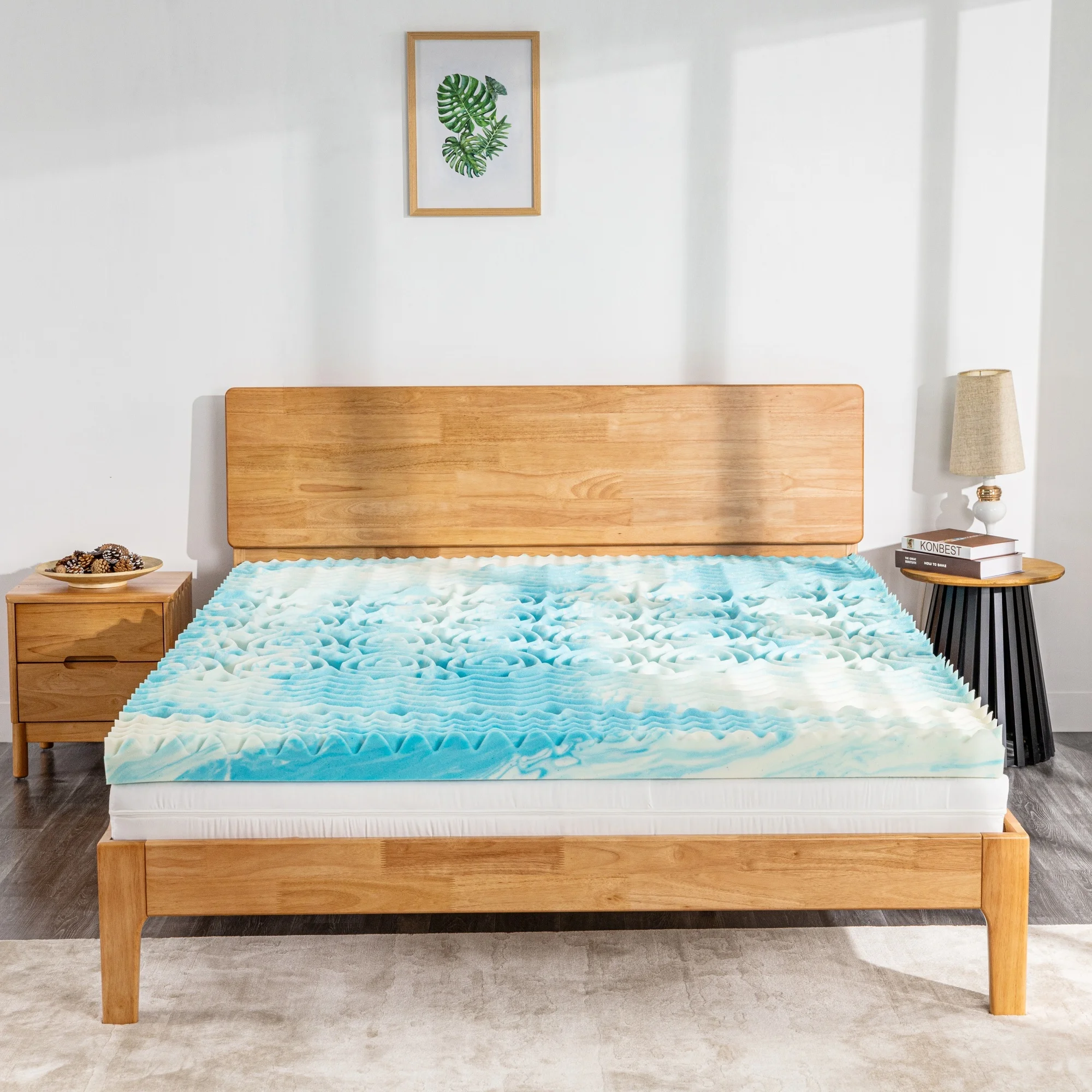 

4 Inch Memory Foam Mattress Topper, 5-Zone Support Bed Topper, Cooling Gel Mattress Pad for Sofa, RV, Camper, Twin/Twin XL/Full/
