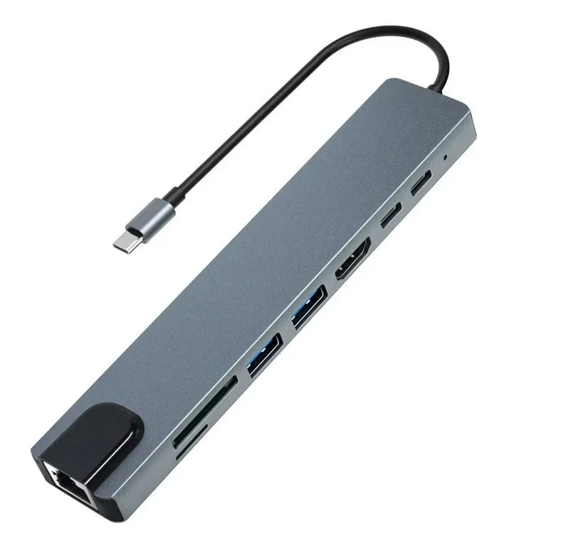 4K 30Hz USB C Docking Station Type C to HDMI-compatible VGA RJ45 Adapter USB 3.0 HUB Splitter For Laptop Macbook Air M1 iPad Pro