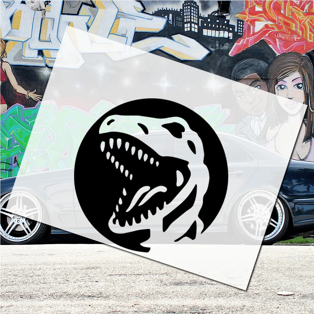 

Забавные свирепые, автомобильная наклейка с динозаврами, Виниловая наклейка для украшения крышки двигателя зеркала заднего вида