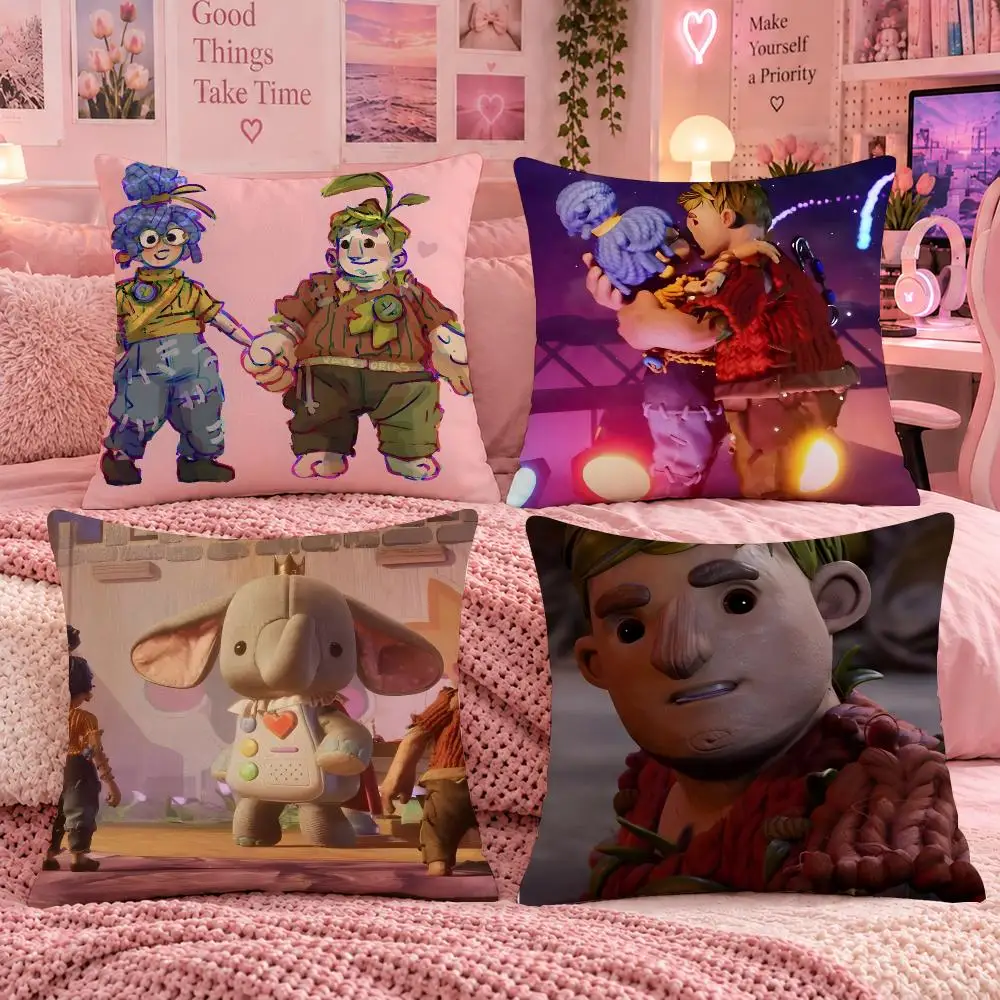 Game Adventure I-It Takes Two Cushion Cover Double Sided Print Short Plush Pillow Sofa Bedroom Dorm Room Decor Gift