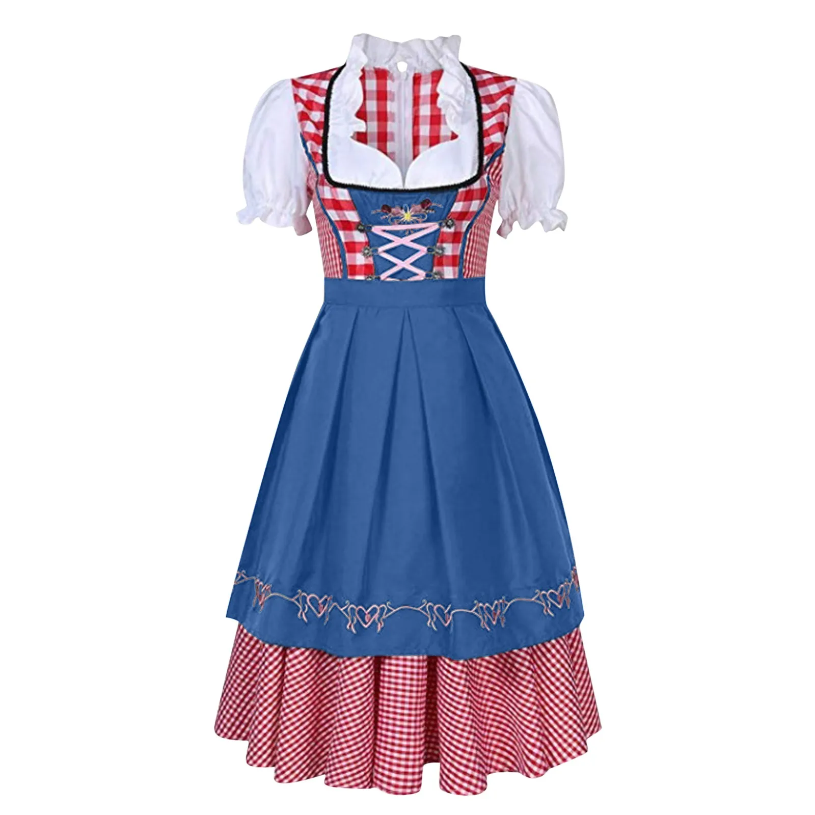 Halloween Oktoberfest Women's Dress Apron Set Beer Maid Stage Costume Costume Carnival German Beer Festival Women Elegant Dress