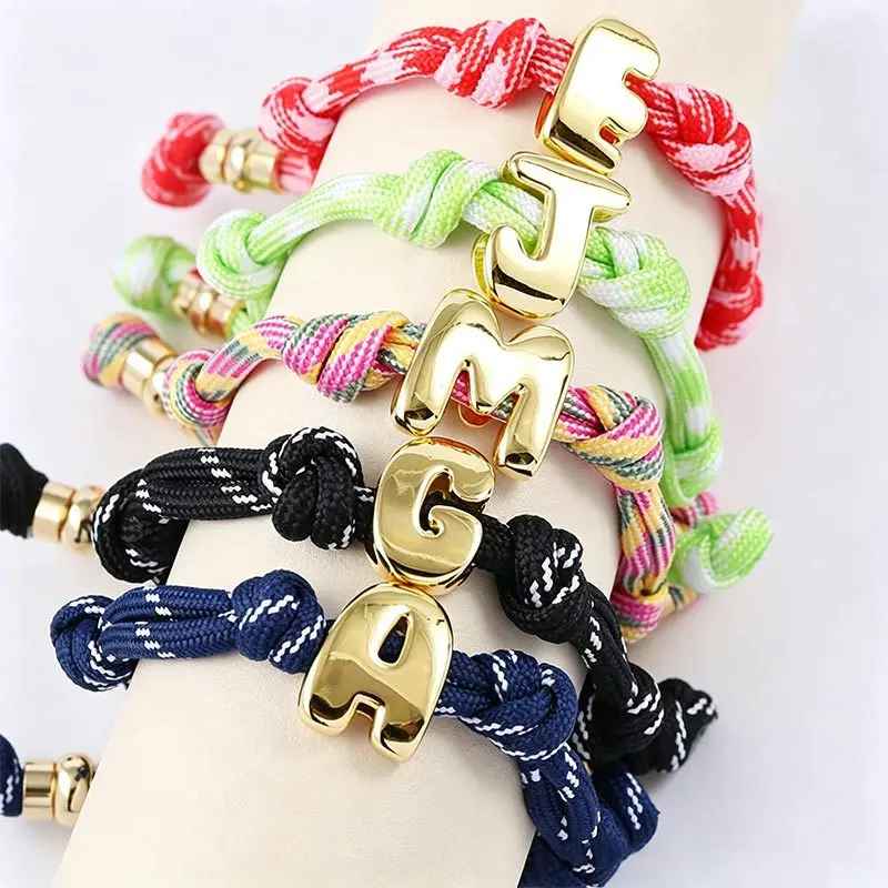 1pc Bohemian Colorful Braided Knot Bracelet With Copper Letters, Heart & Star Charms. Y2K Style Women's Jewelry. Perfect For Summer Beach, Holidays, Dates, Parties & Wedding Season. Ideal Gift For Friends And Sisters, Personalized Gift