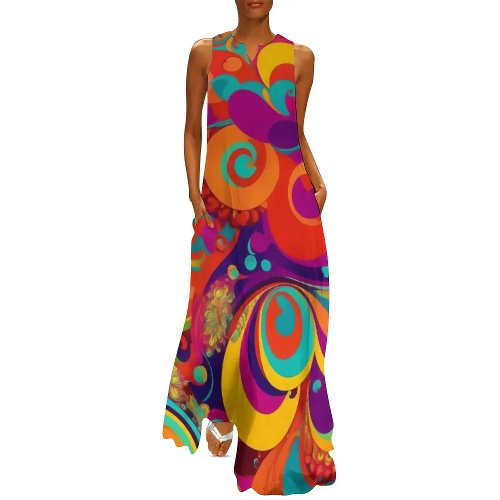 

Flower Power Colourful Flower Pattern Long Dress summer dresses ladies 2025 Evening dresses Women's dresses Dress