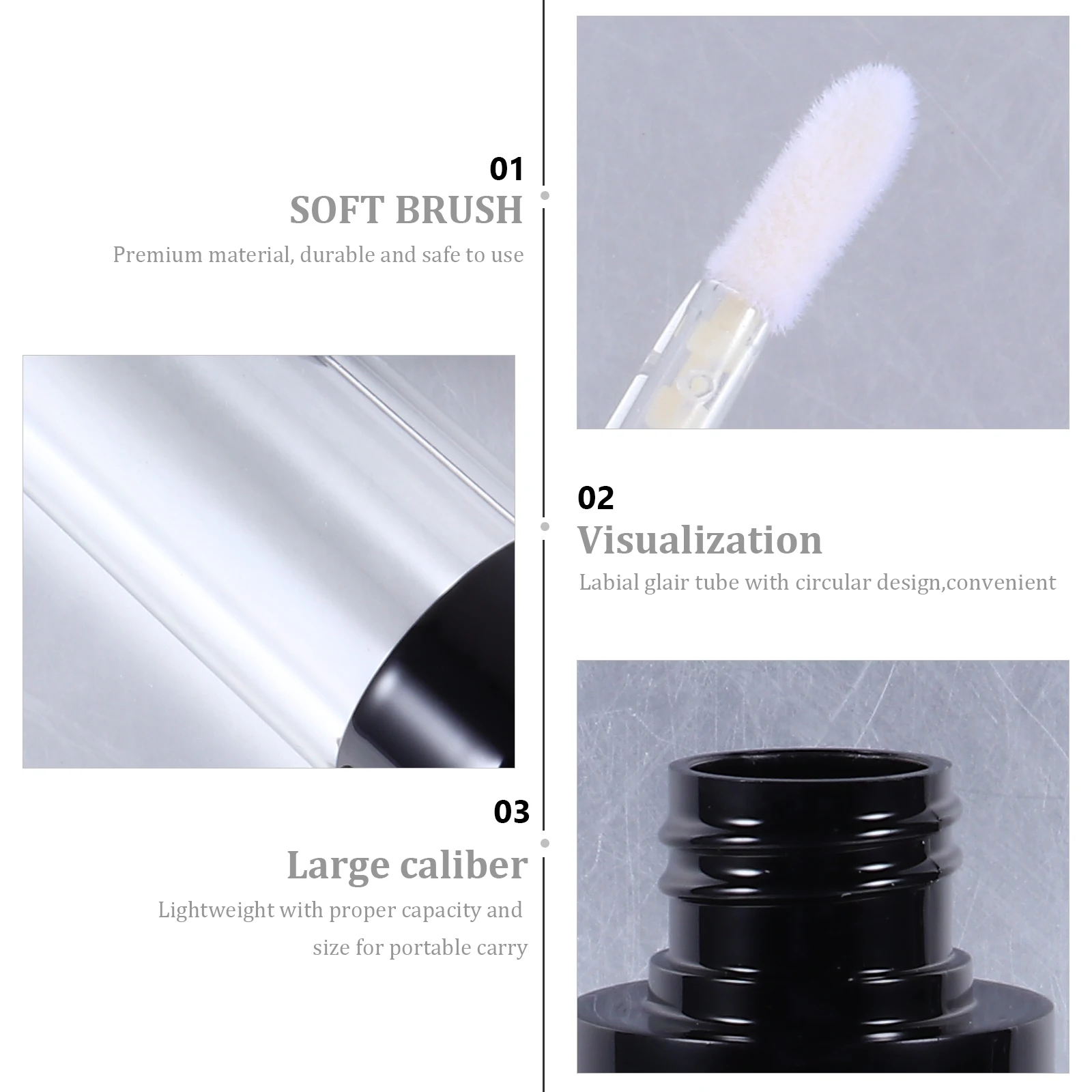 

4pcs 8ml Black Empty Lip Gloss Tubes Containers Lightweight Portable Plastic DIY Filling Bottles For Lip Liquid
