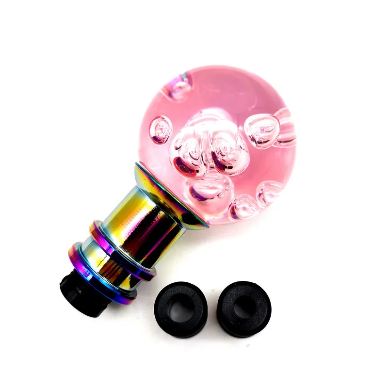 

1 Pcs Car Manual Shift Knob Gear Shifter Head Shift Knob Stick Crystal Pink Style Pink Color