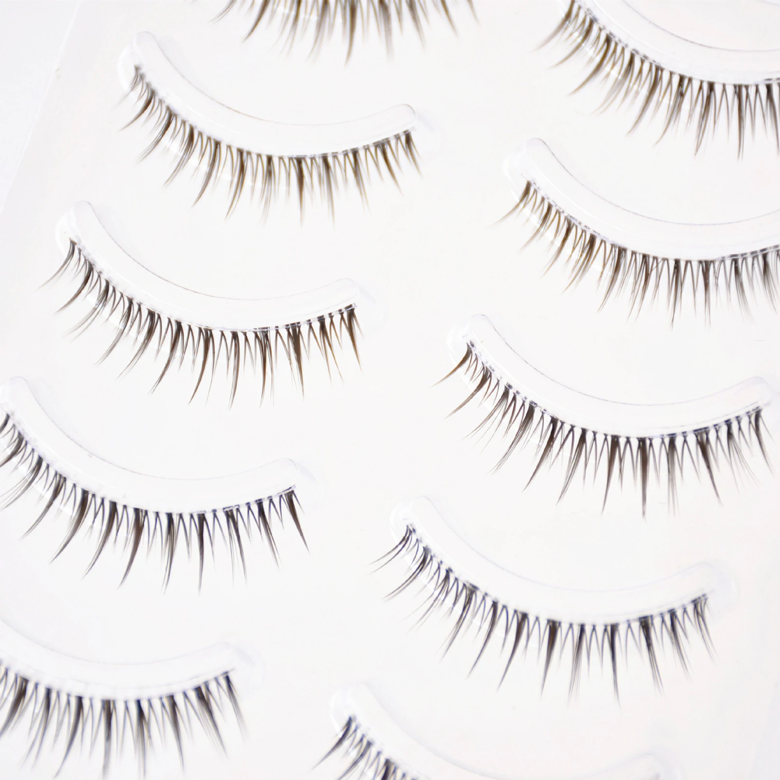 Korean Girl Group Eyelash Extensions Natural Short Cat Eyes Manga Wispy Fake Lashes 7-9mm Lightweight False Eyelashes 5 Pairs view 3