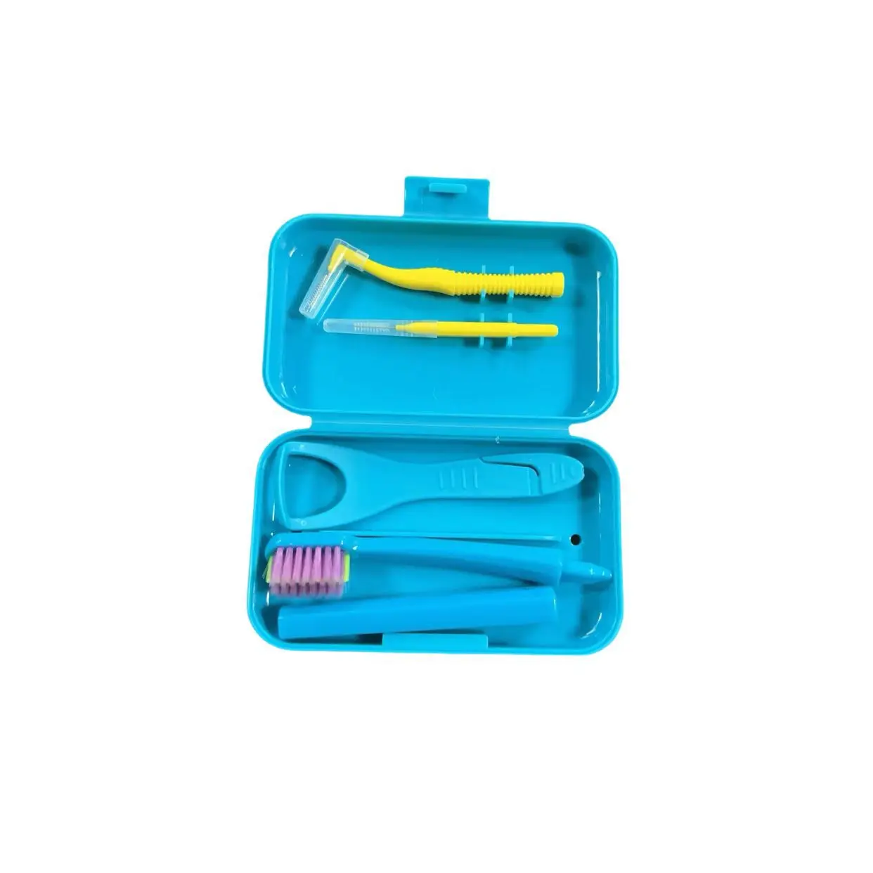 Dental Cleaning Care Kits Portable Travel Oral Cleaning Kits Detachable Toothbrush Interdental Brush Tongue Scraper Storage Case