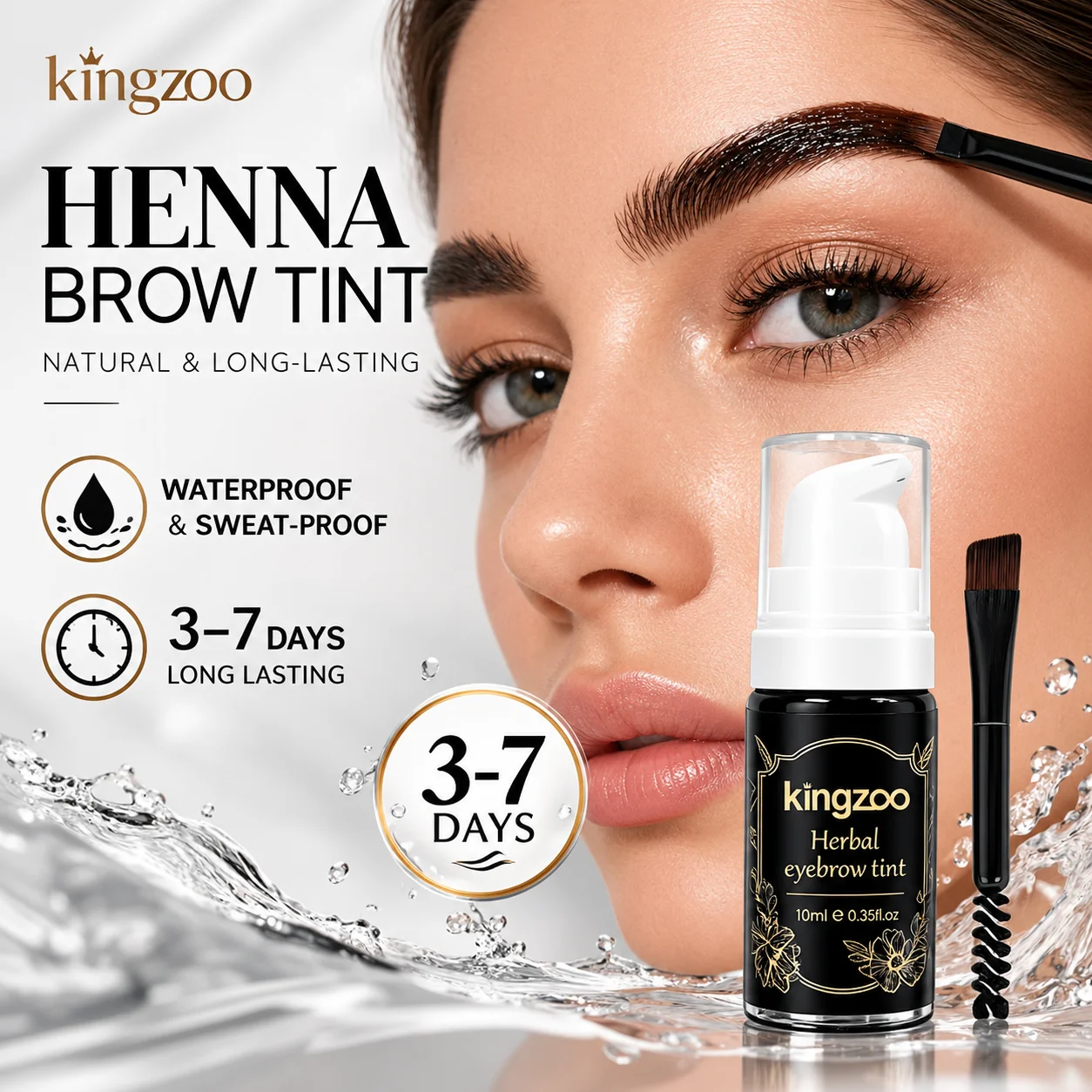 Henna Brow Tint Kit Black Brown Waterproof Long Lasting Eyebrow Dye for Home Use Natural Looking Brow Enhancer product photo