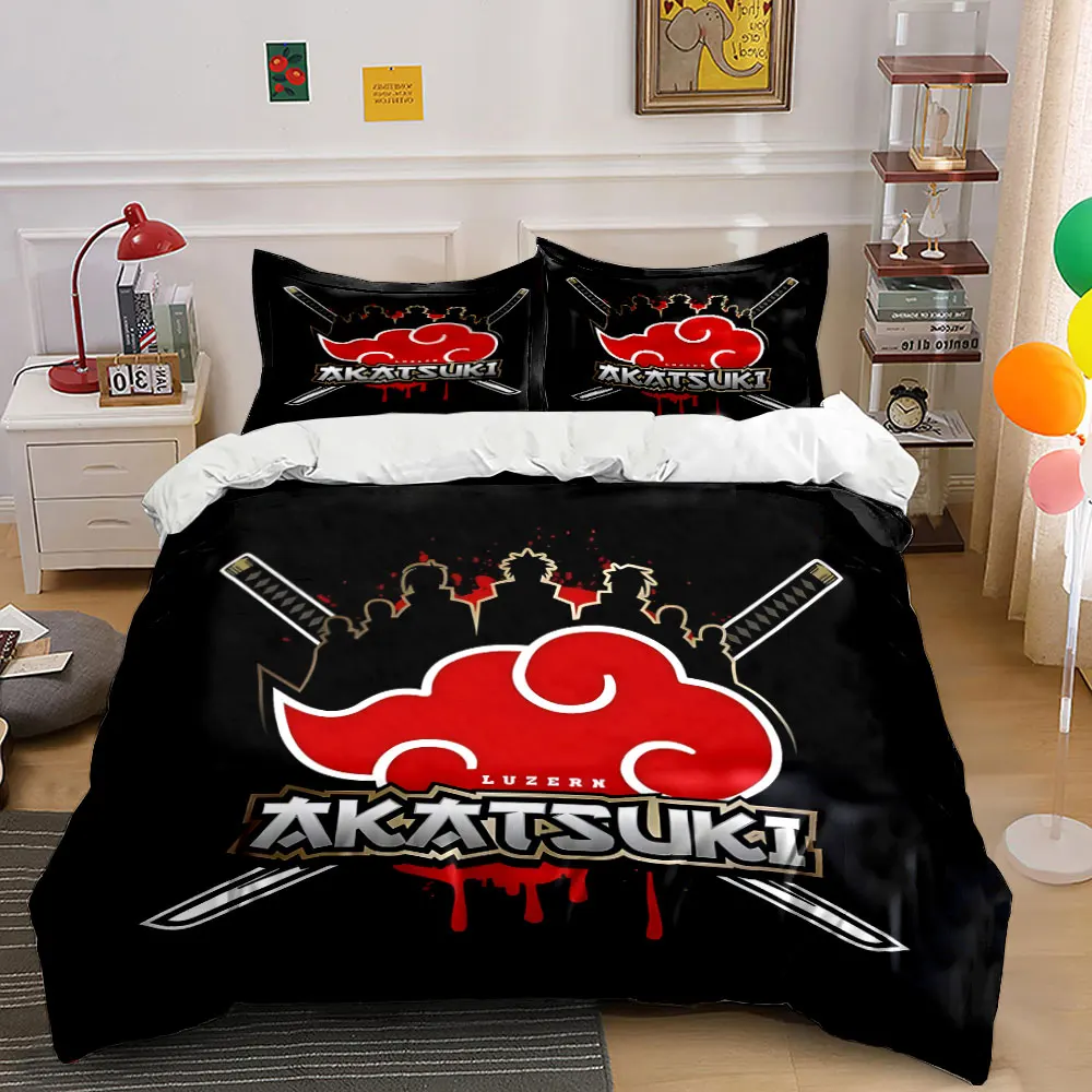Ninja organizations in Japanese anime Bedding Set for Kids Luxury Gift 3pcs Digital Print Comforter Set Soft Comfortable