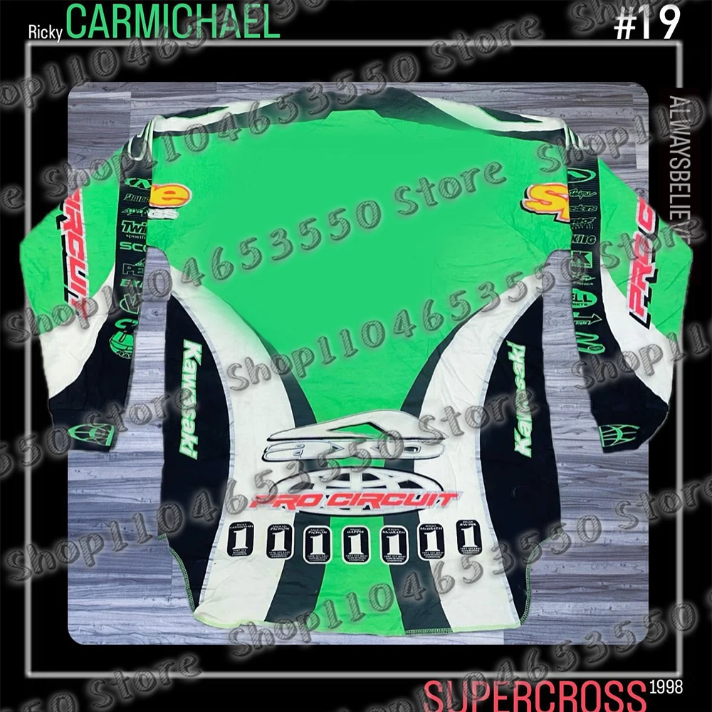 

New Arrivals Men's Motocross Jerseys Plus Size Long Sleeve Motorcycle T-shirt #6 CARMICHAEL Customizable Moto Sports Clothing
