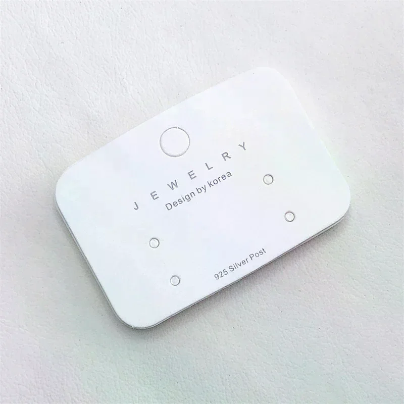 50Pcs Minimalist White Cardboard Earrings Display Cards DIY Stud Earring Packing Retail Price Tag Labels