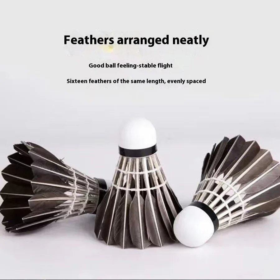 Pluma negra resistente al viento, pluma de pato, bádminton, entretenimiento, entrenamiento, cabeza de espuma, bádminton de barril de alta calidad