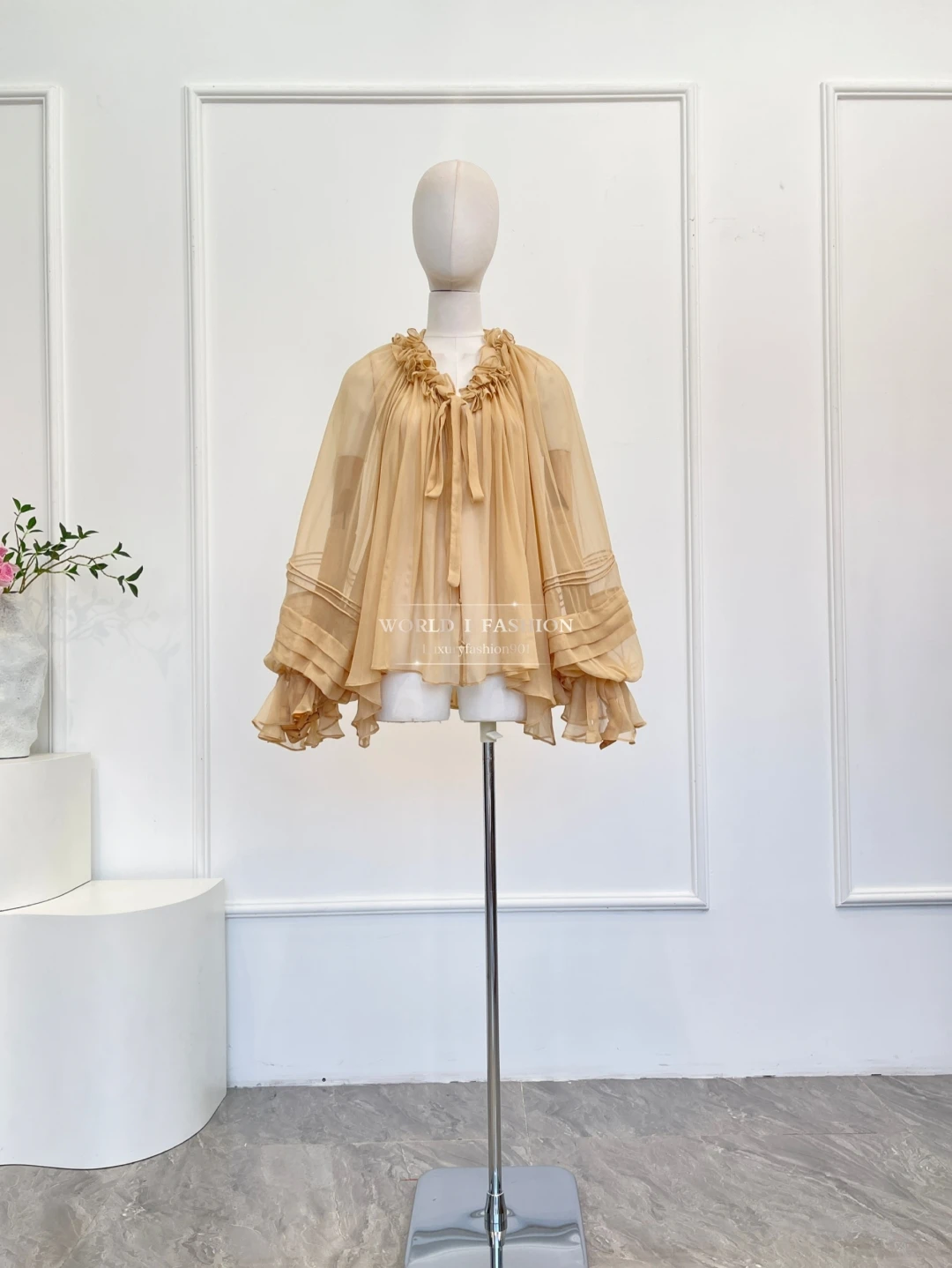 

Brown Violet Floral Print Long Sleeve Blouse Tops Silk Separate Camisole