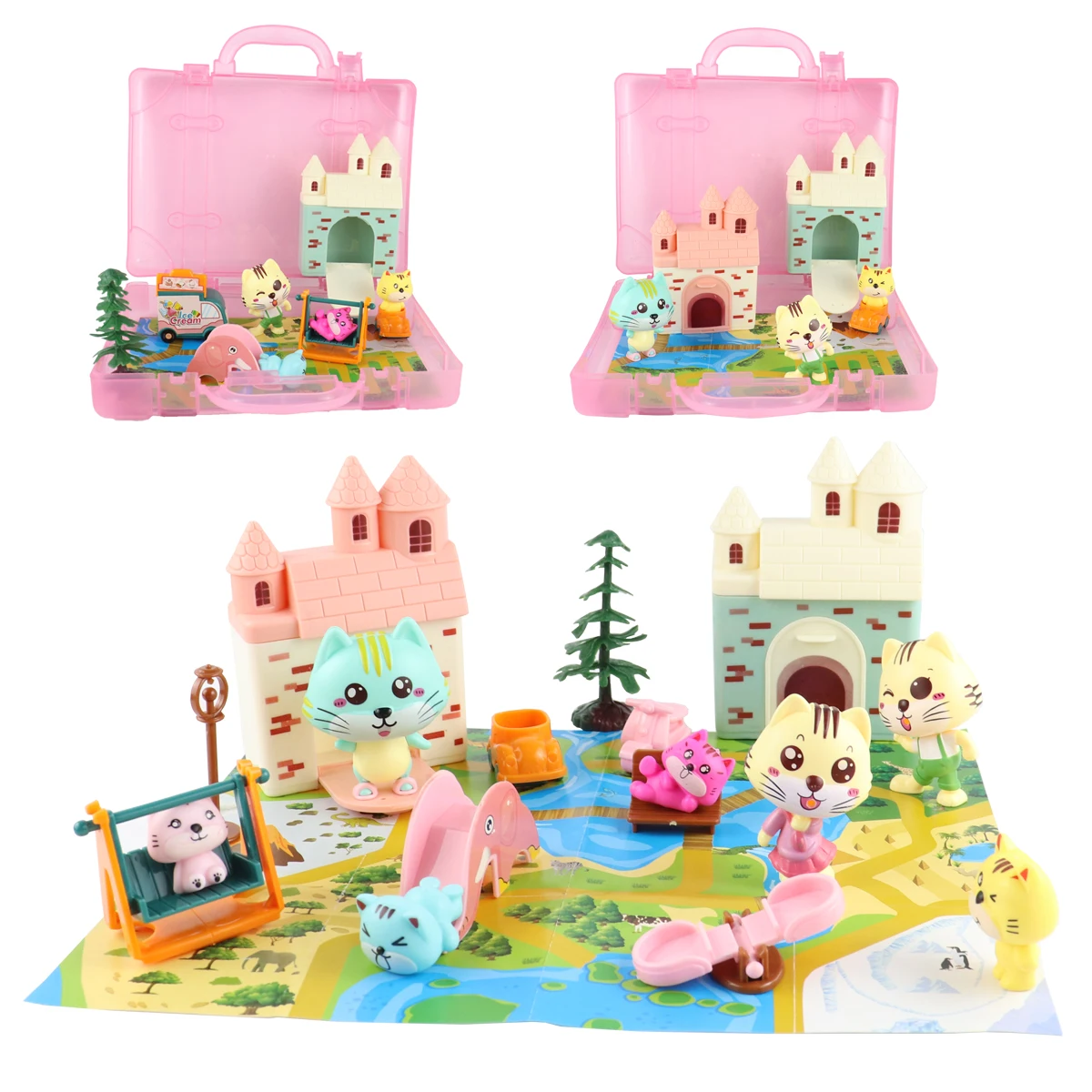 Fai finta di giocare giocattolo moda Mini animali domestici vasca da bagno per gatti per bambini gioca a casa accessori giocattolo per bambini miglior regalo che gioca a casa giocattoli