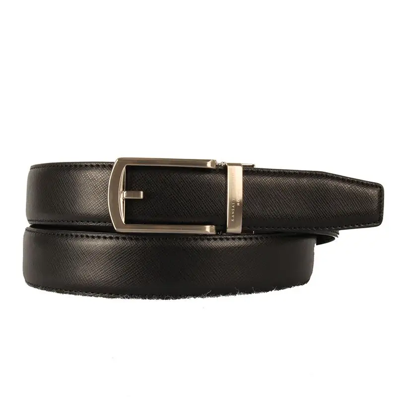 メンズカジュアル自動バックル牛革ベルトシンプルビジネスレザーウエストベルト合金バックルファッショナブルアクセサリー男性用