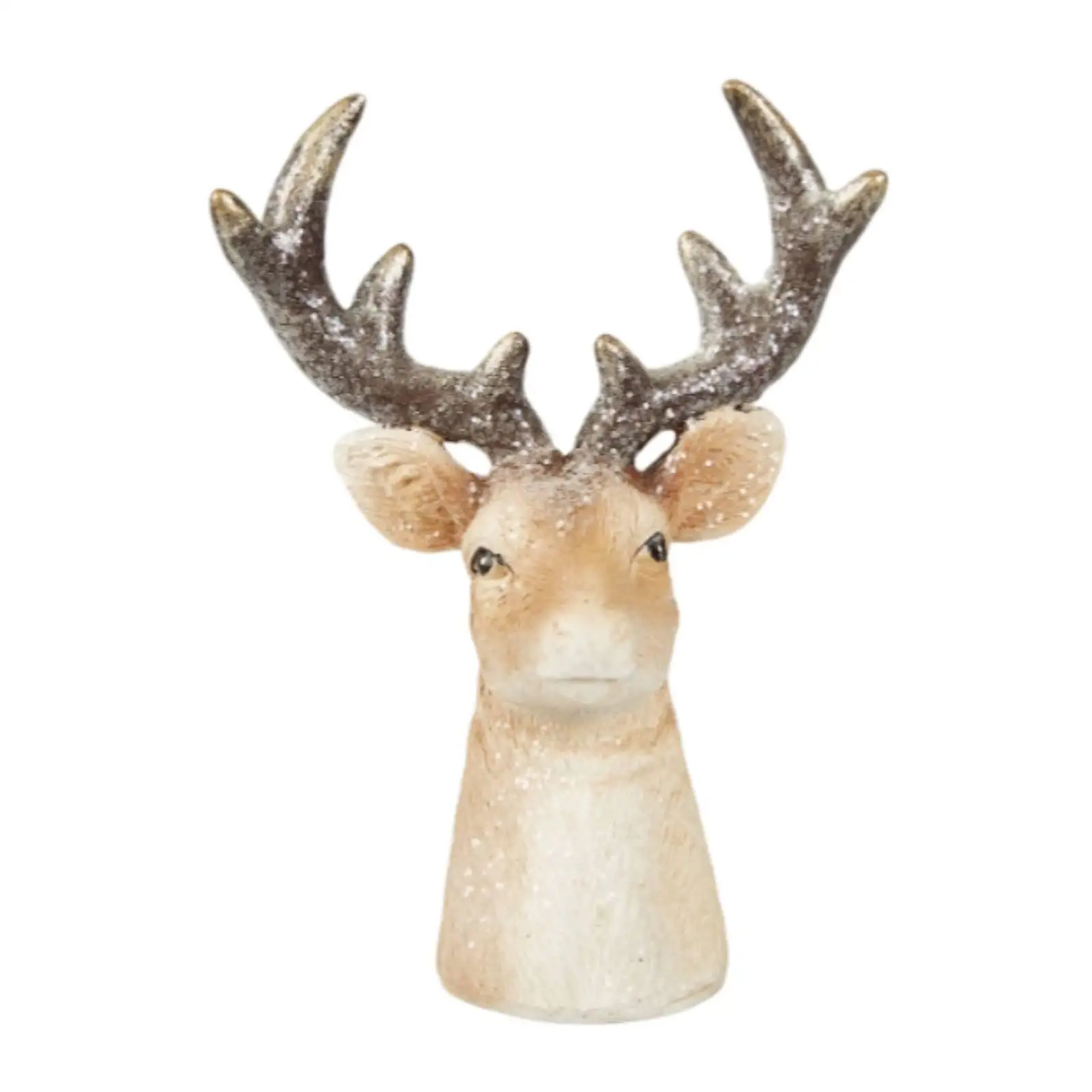 Resin Deer Head Sculpture Home Decor Animal Figurine Artistic Bust Statue for Entryway Focal Accent
