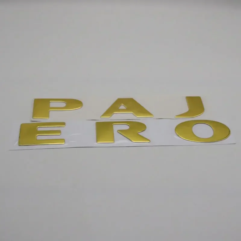 For Pajero Emblem Car Sticker Auto Accessories Front Hood Chrome Silver Gold Black ABS Letters Badge Logo Nameplate