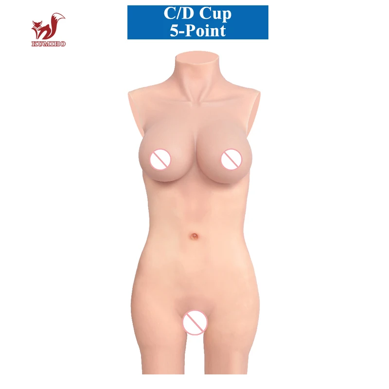 KUMIHO C D Cup 5-Point Bodysuit Cosplay Sissy Silicone Fake Vagina Breast Forms Boobs Silicon Body For Crossdresser Drag Queen