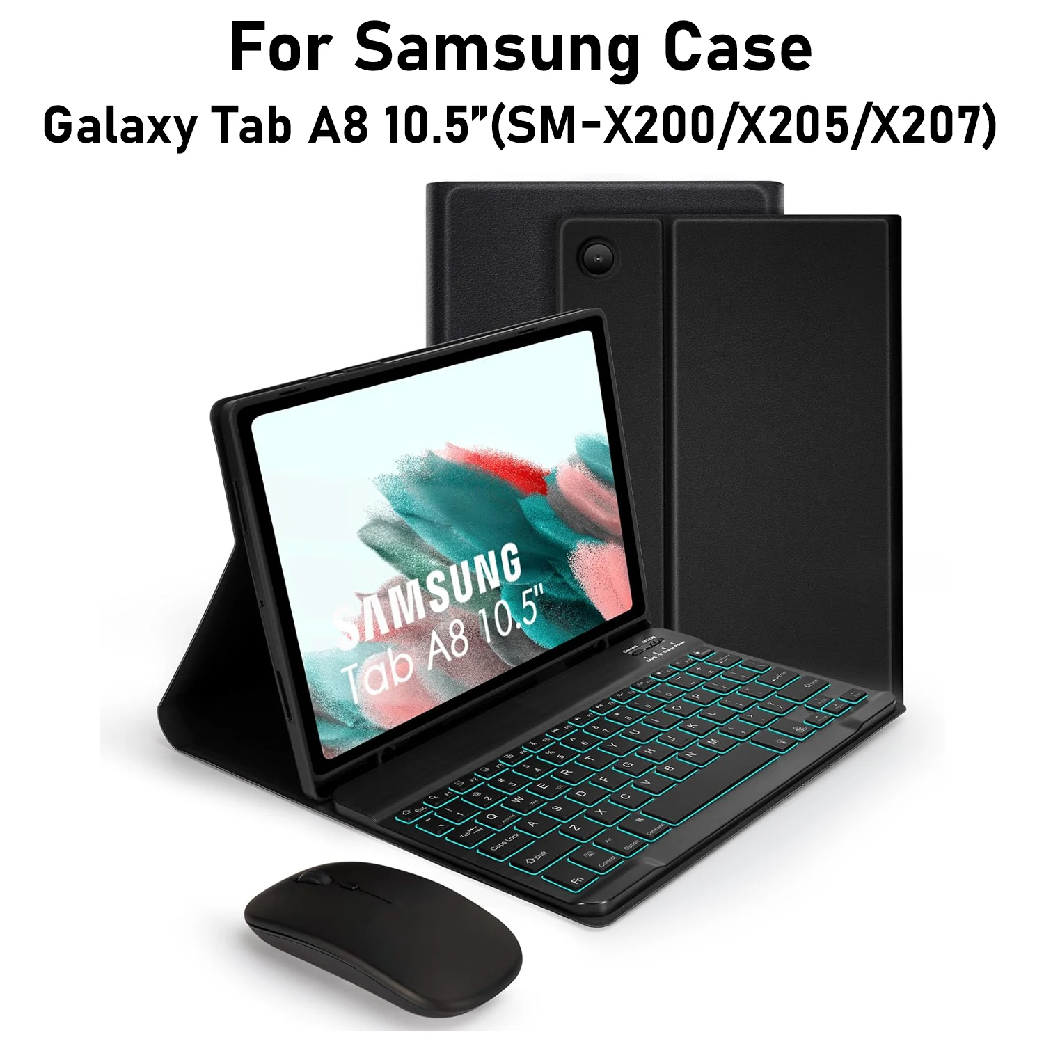 For Samsung Galaxy Tab A8 10.5 inch Case, Keyboard Case for Samsung Galaxy Tab A8 10.5 inch SM-X200 SM-X205 SM-X207