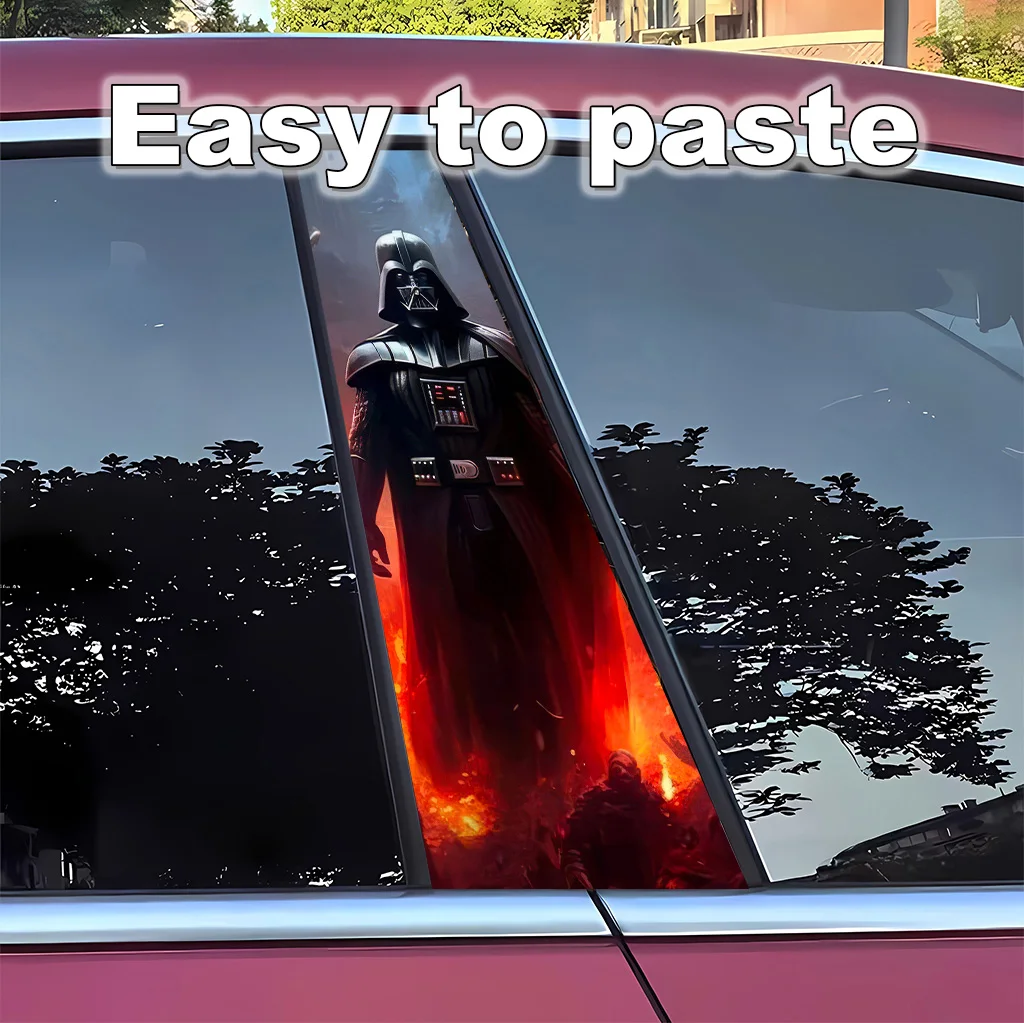 Naklejka na słupek B samochodu Star Wars, naklejka JDM, wodoodporny, samoprzylepny plakat, Luke Skywalker, odporny na zarysowania, Darth Vader