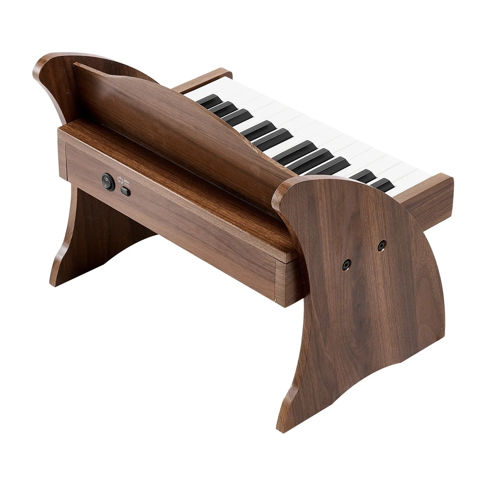 Kids Piano Keyboard, 25 Keys Wooden Digital Piano for Kids, Mini Music Educational Instrument Toy with Realistic Sound, Dual