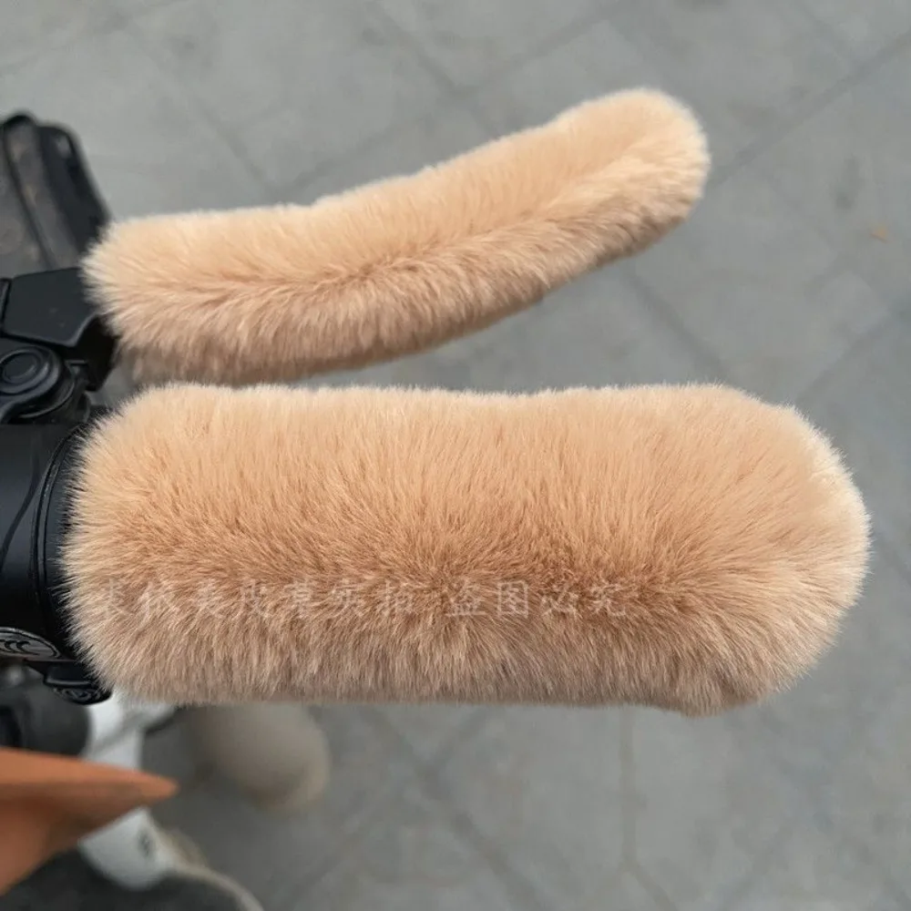 

A Set Winter Imitation Electric Car Handle Sleeve Warm Insulation Material Motorcycle Handle Guards E-Bike Compatible