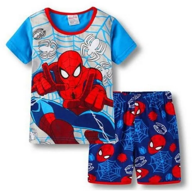 Summer Children Pajamas Set Short Sleeve T Shirt Shorts Pyjamas Kids Boy Girls Pijamas Cartoon cosplay Spiderman Baby Sleepwear