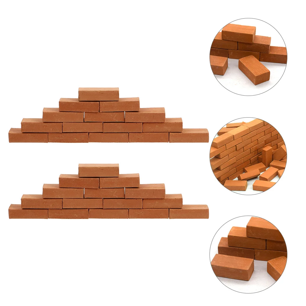 

50 шт. детских кирпичиков для рукоделия, миниатюрные микрокирпичи для оформления сказочного сада, декоративные миниатюрные кирпичи, имитация кирпича для декора