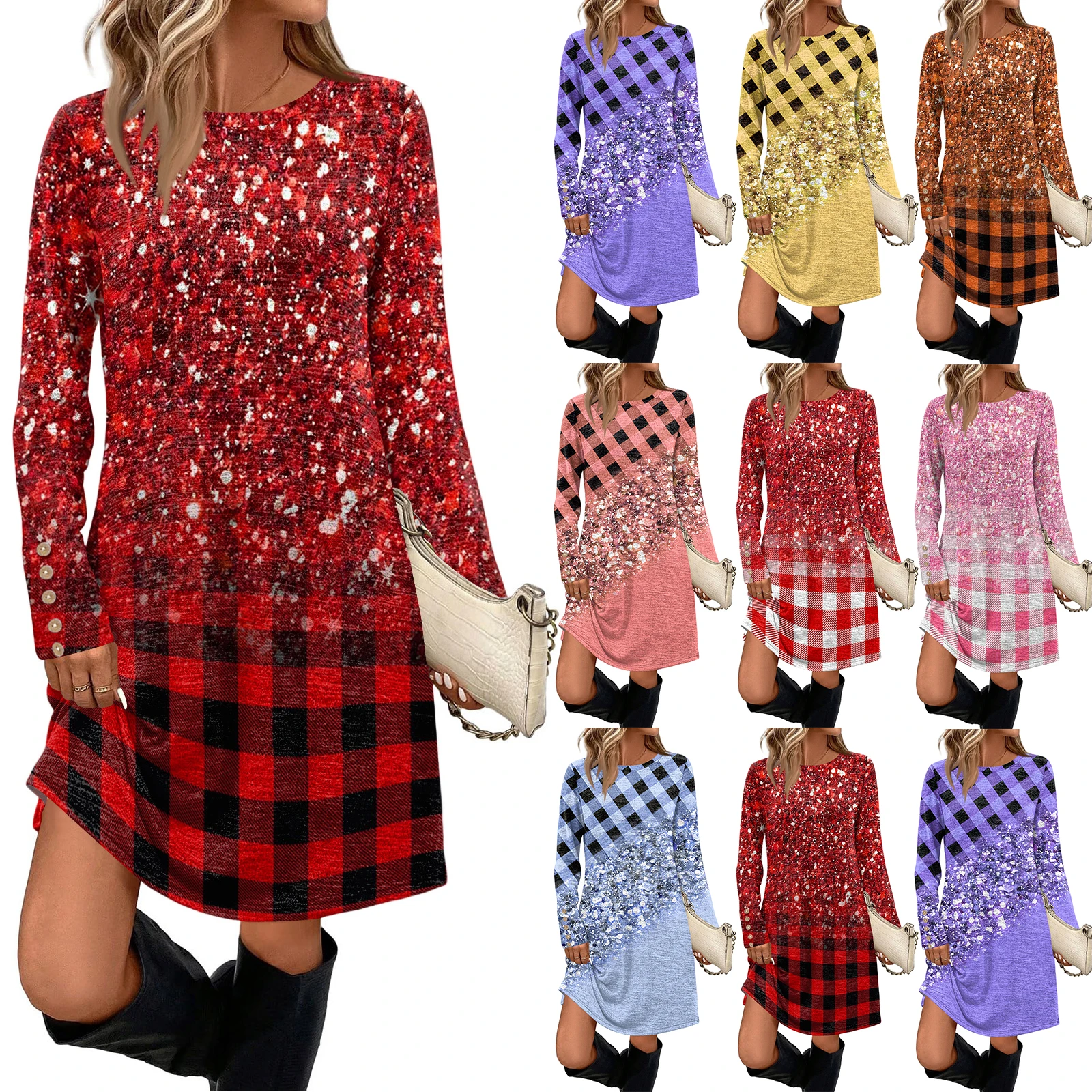 الخريف موضة ثلاثية الأبعاد طباعة بلايز كم طويل تي شيرت فستان المرأة موضة المتضخم تي شيرت الإناث امرأة الملابس فستان فيستدو #5