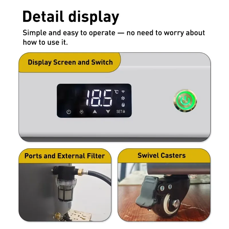 Modern Design Touch Control Air-Cooled Compressor Ice Bath Chiller Automatic Pump Apple-Style Sleek Exterior Machine For Luxury