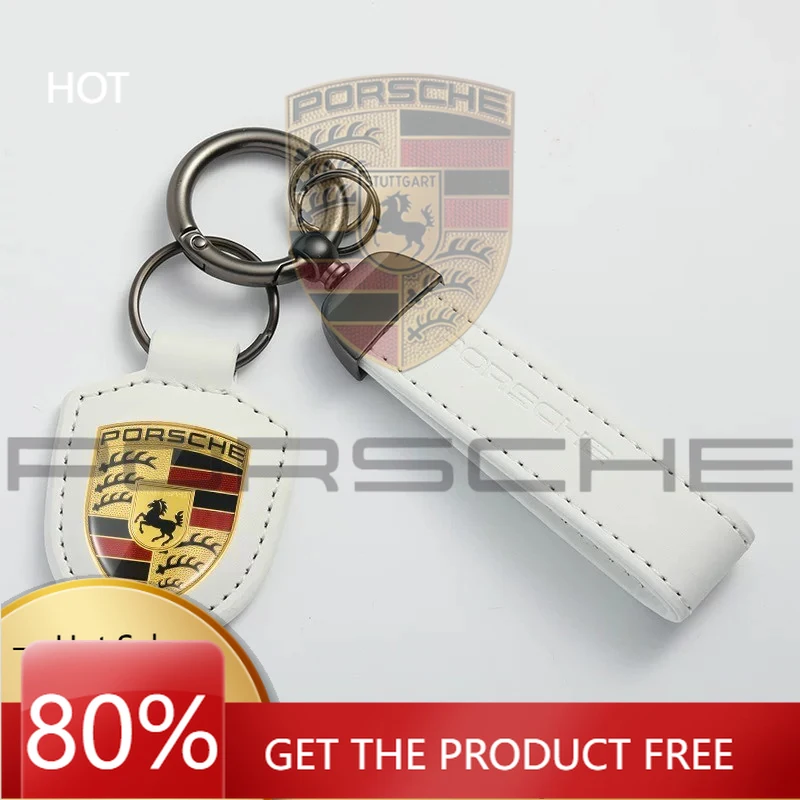 

Наклейка на автомобиль Porsche, брелок для ключей, кожаный брелок-кольцо, подарок для мужчин и женщин, для Porsche 911 Cayenne Cayman Panamera M