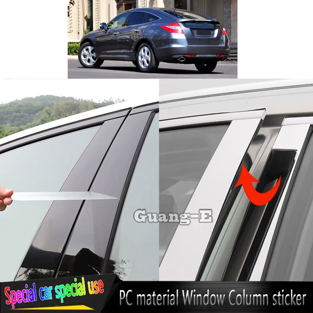 For Honda Accord Crosstour 2011 2012 2013 2014 2015 2016 Car TPU/Glossy Mirror Pillar Post Cover Door Window Molding Sticker