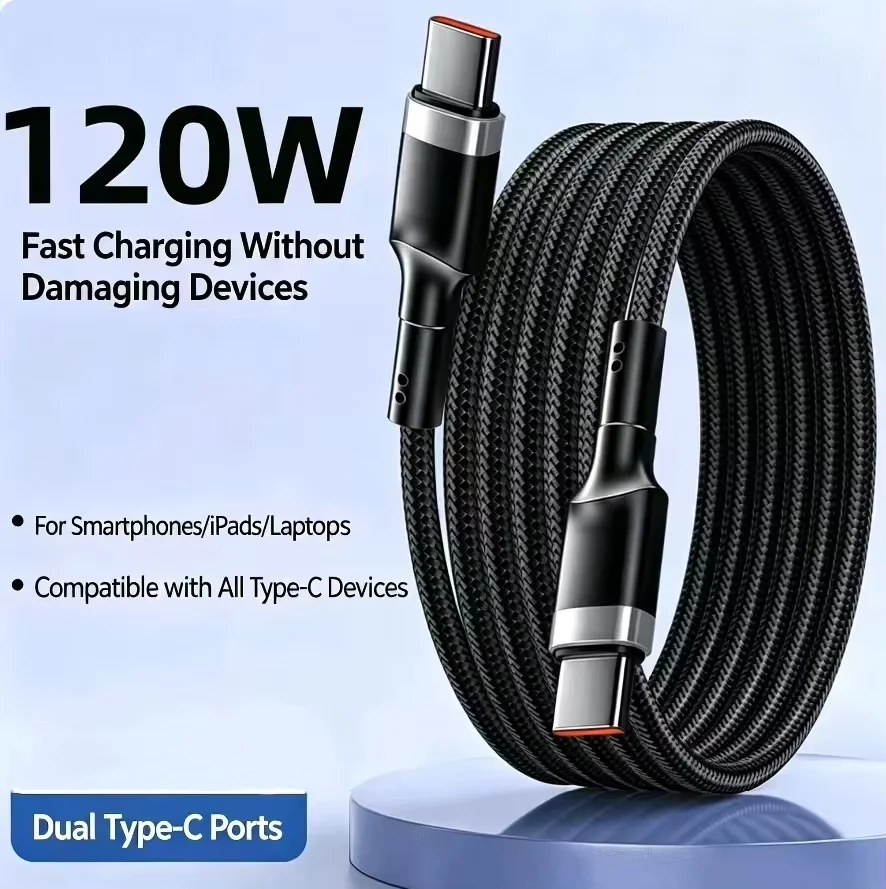 Cable de carga rápida 120W PD de alta calidad USB C a USB tipo C para iPhone Xiaomi 17 Plus Pro Max Samsung S24