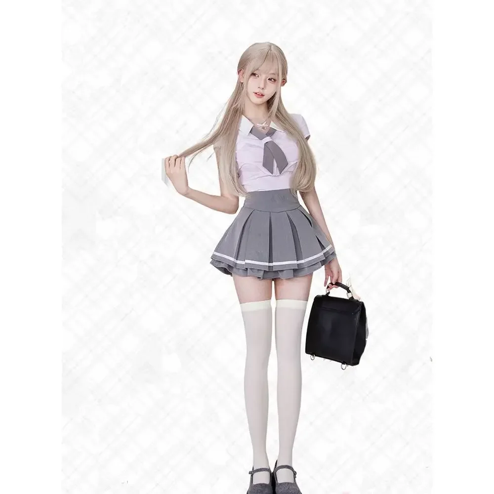 Japan Set Weiblichen Sommer Neue Reine Desire Würzige Rosa Kurzarm Hemd Falten Rock Drei-Stück Koreanische Jk uniform 3PCS 2025 Neue