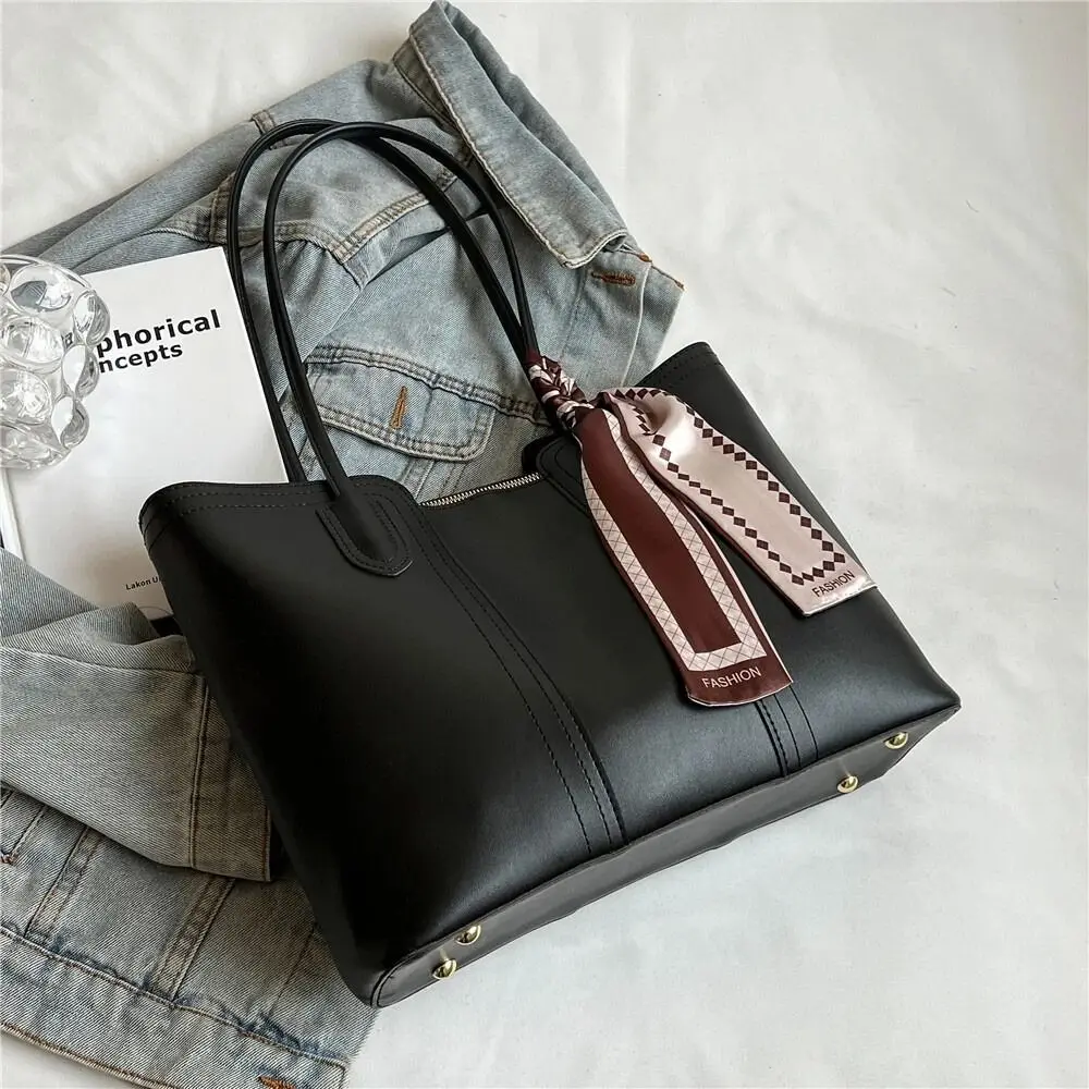 كيس التخزين الكورية نمط حمل حقيبة وشاح حريري عادية حقيبة كتف واحدة بلون البوليستر حقيبة يد المرأة يوميا #3