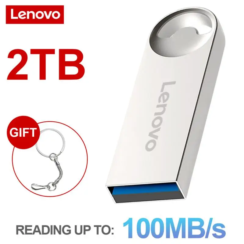 Lenovo-Mini Pendrive de Metal de alta velocidad, unidad Flash portátil de 2TB, Usb 3,0, 1TB, 128GB, almacenamiento de Memoria a prueba de agua, disco U