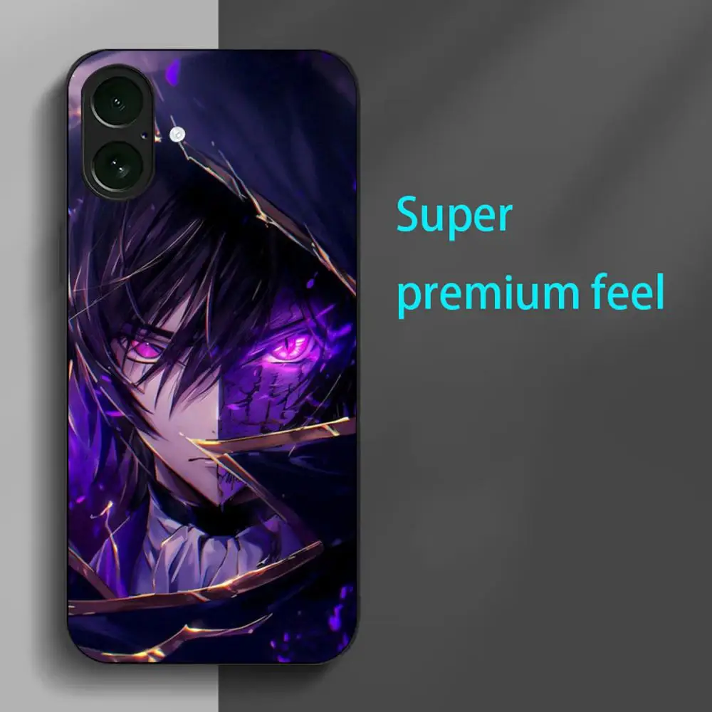 Code Geass Anime Phone Case For iPhone 16 15 14 13 12 11 X XR XS 8 Plus Mini Pro Max Soft black Shockproof Cover