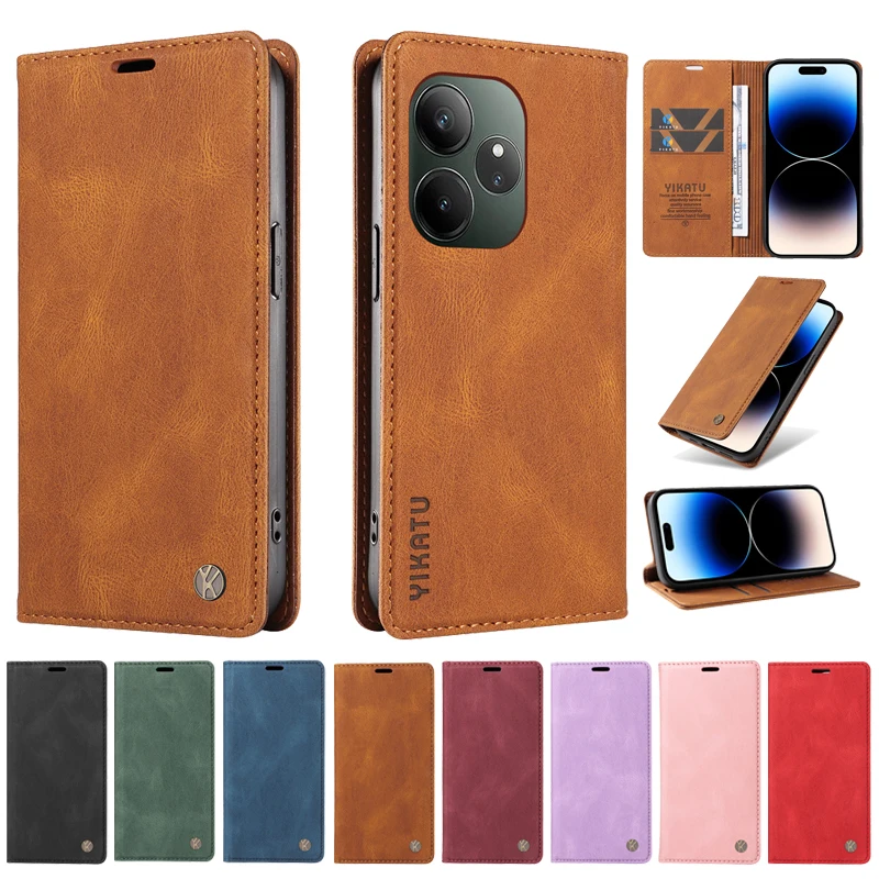 Capa protetora de couro carteira de luxo para oppo realme gt neo 6 se 6t neo6 t neo6t gt6 5g 2024 6se coque capas magnética flip capa