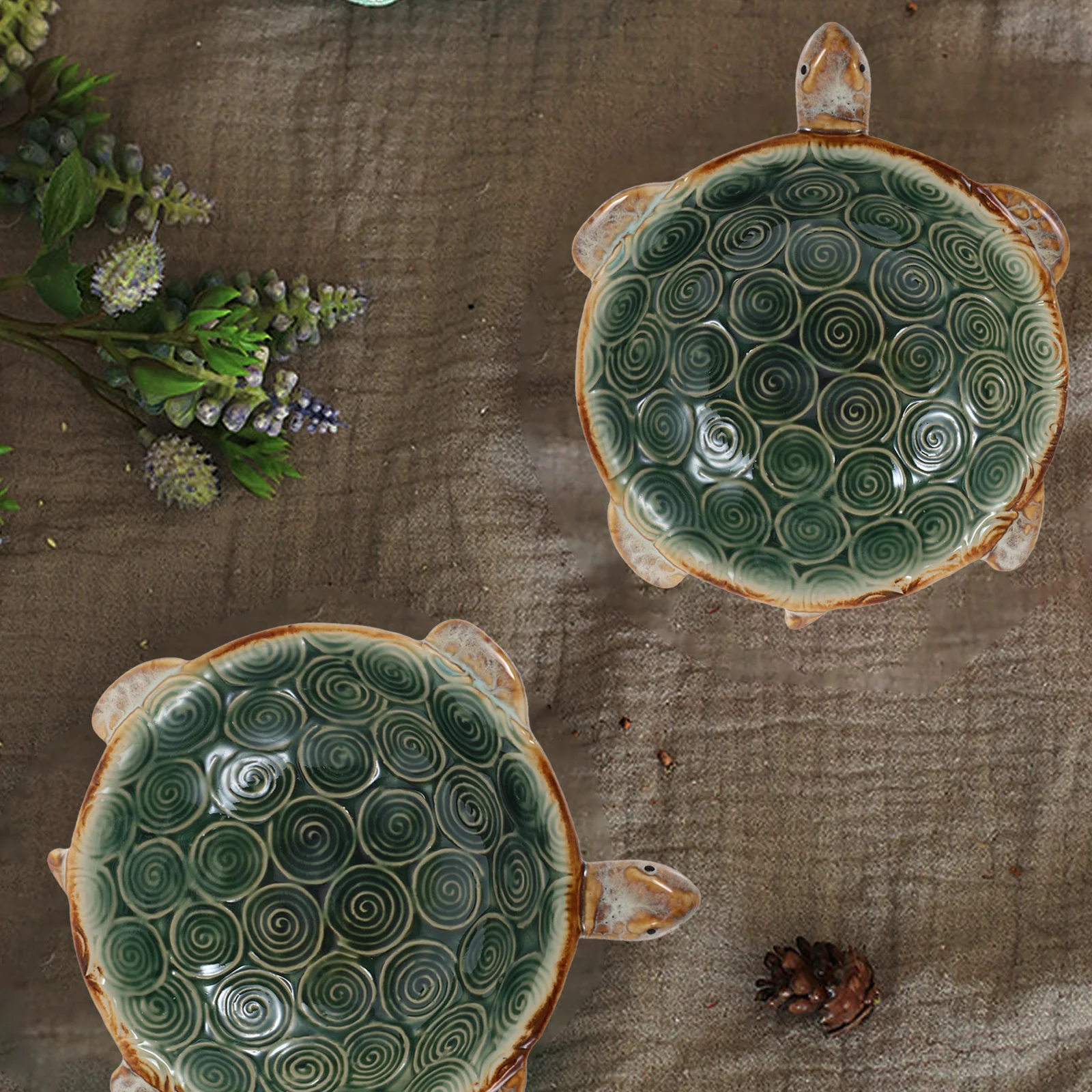 

Ceramic Jewelry Display Tray Turtle Inspired Lightweight Easy Clean Ring Holder for Jewelry Storage Decorative Use