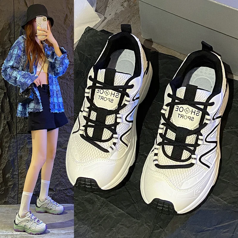 

Thick-soled Outdoor Jogging Autumn Outdoor Leisure Sports New Style 2025 Lightweight Hiking Dad Shoes for Women