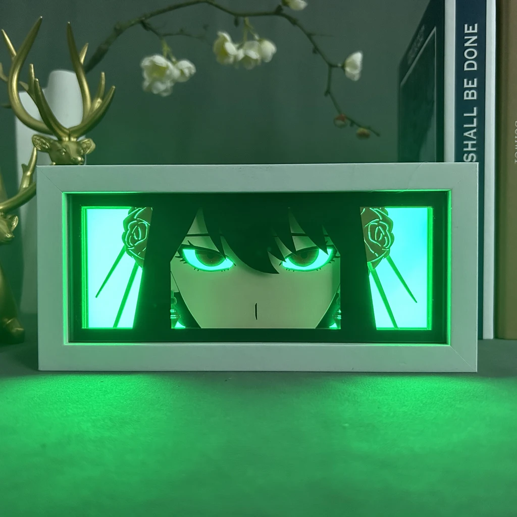 Anime Light Box Spy X Family Yor Forger Face Bedroom Decoration Manga Paper Cut Led Night Light Lamp Spy X Family Lightbox Eye