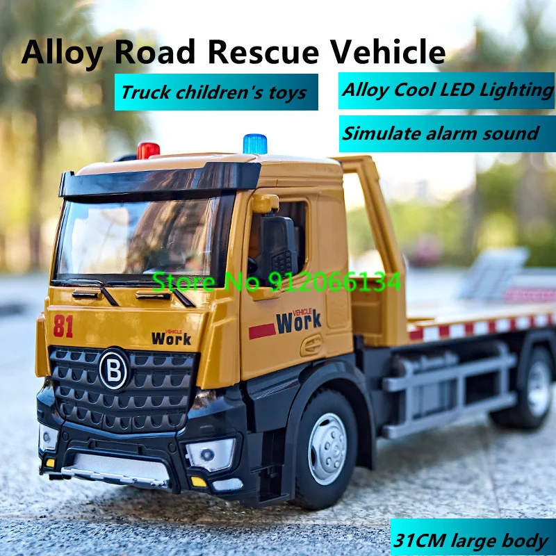 Parent-child Interactive Electric Engineering truck Model 31CM Large Alloy Cool LED Lighting Simulate Siren Sound Truck Kids Toy