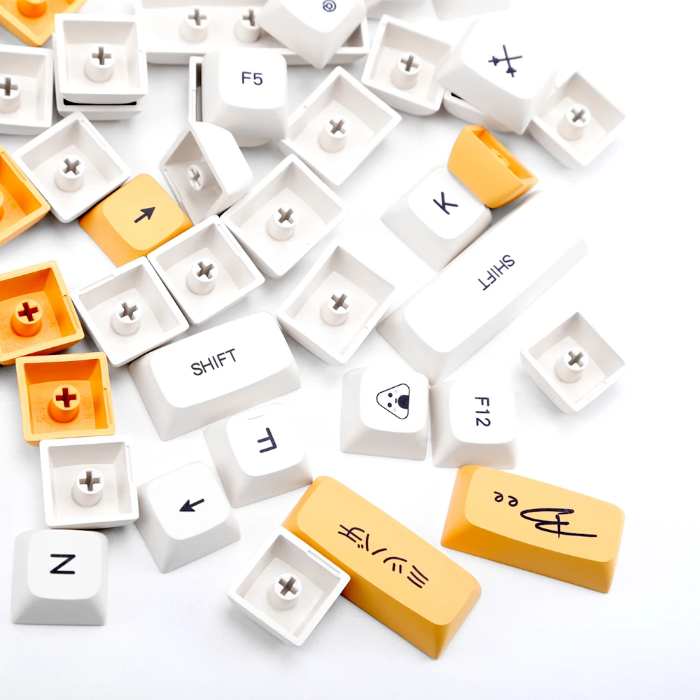 PBT Keycaps 140 Keys XDA Profile Thermal Sublimation Process Custom Keycaps For Cherry/Gateron MX Switch(Honey Milk Theme)