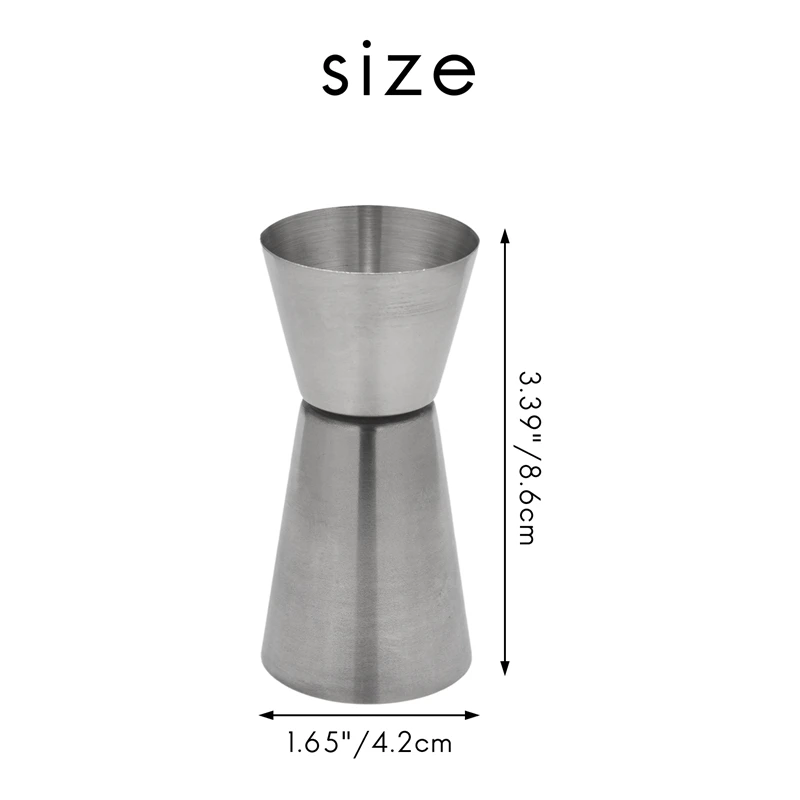 2X Stainless Steel 25/50 Ml Jigger Bar Craft Dual Spirit Measure Cup Peg Measuring Cup For Bar Party